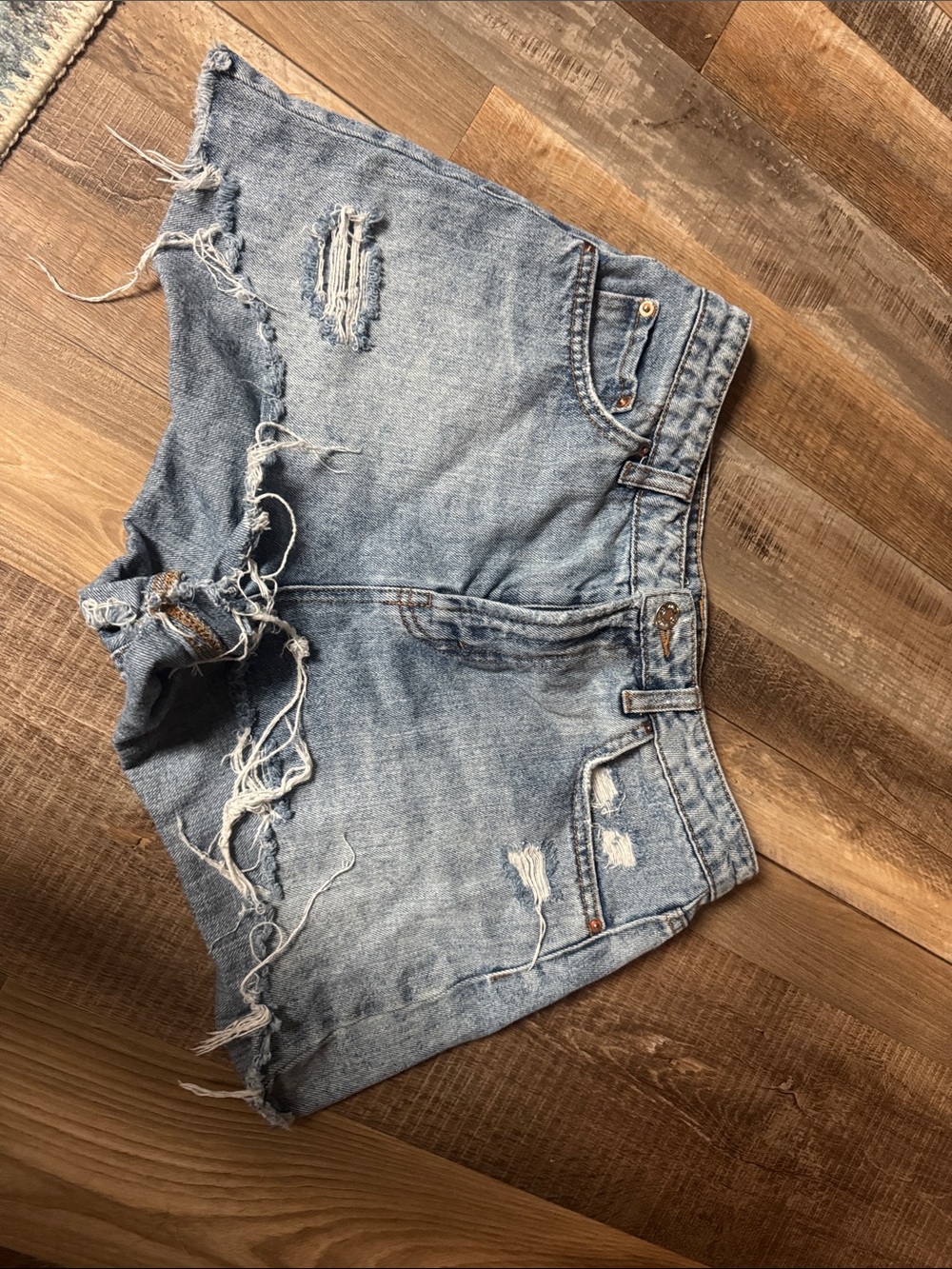 wild fable Light Blue Denim Shorts with Orange Topstitching
